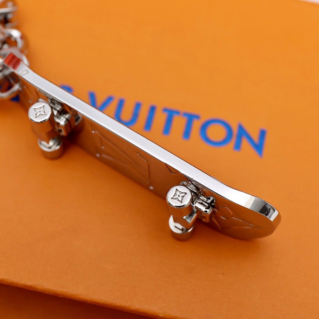Leather Monogram Skateboard Keychain