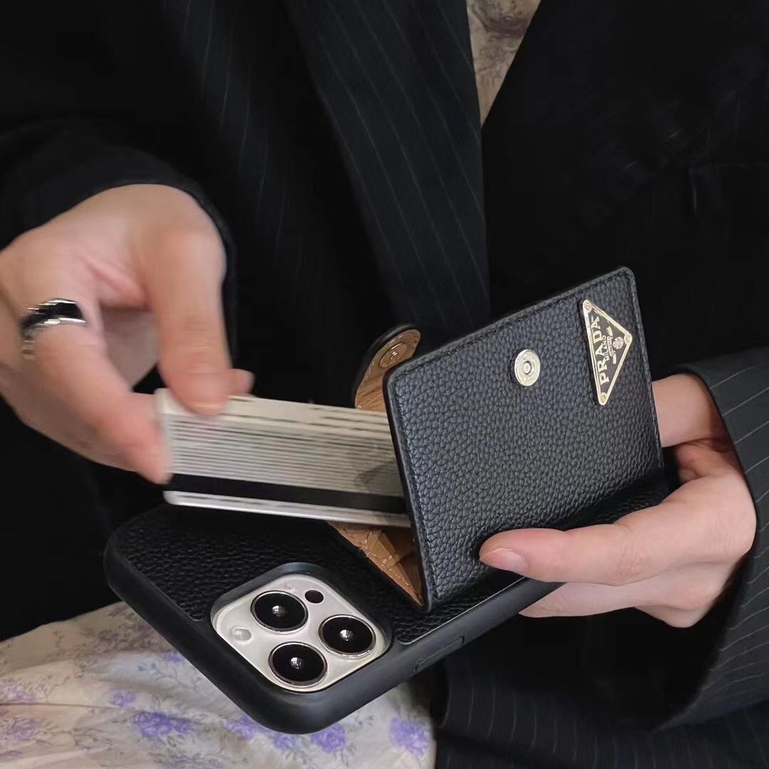 Leather Triangle Card Wallet Case