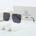 Gradient two-tone metal square sunglasses