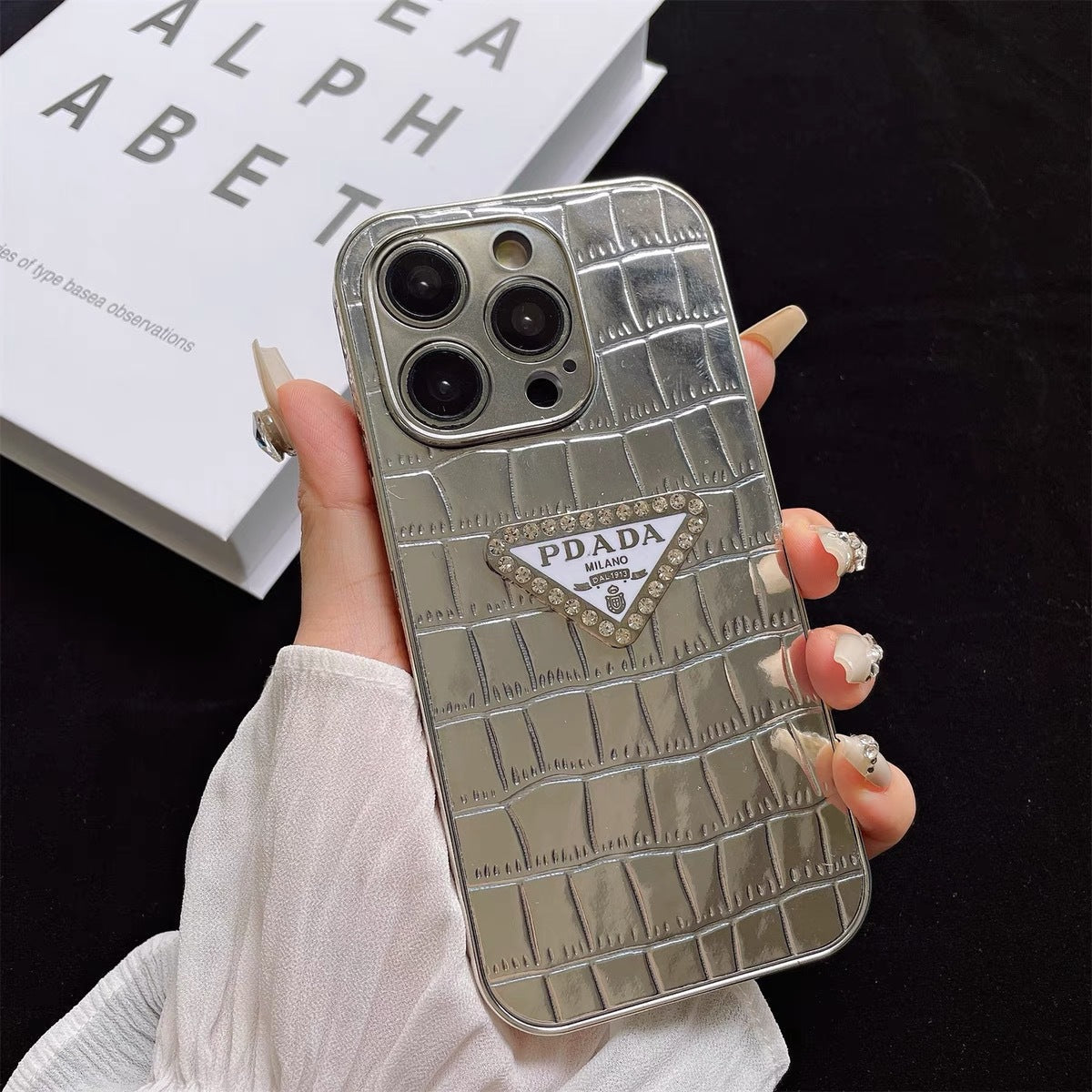 Luxurious crocodile leather case