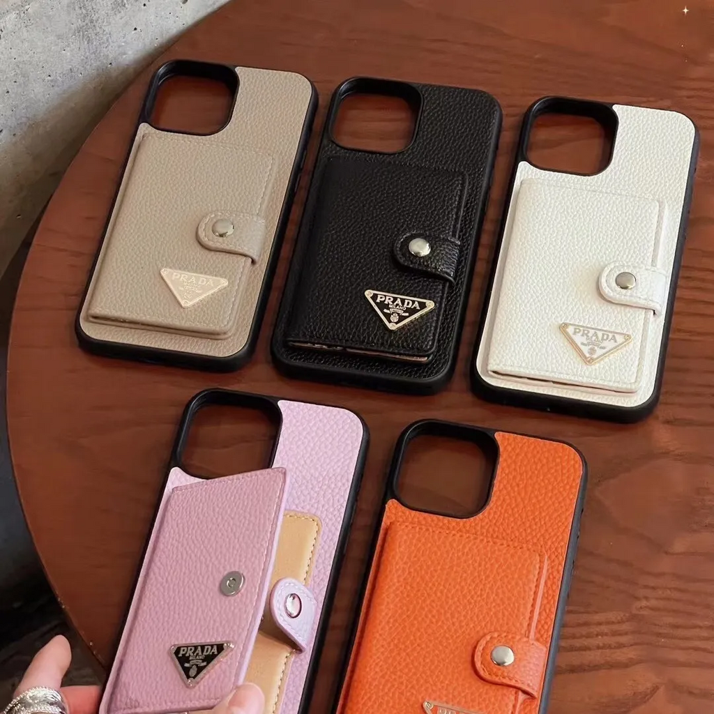 Leather Triangle Card Wallet Case