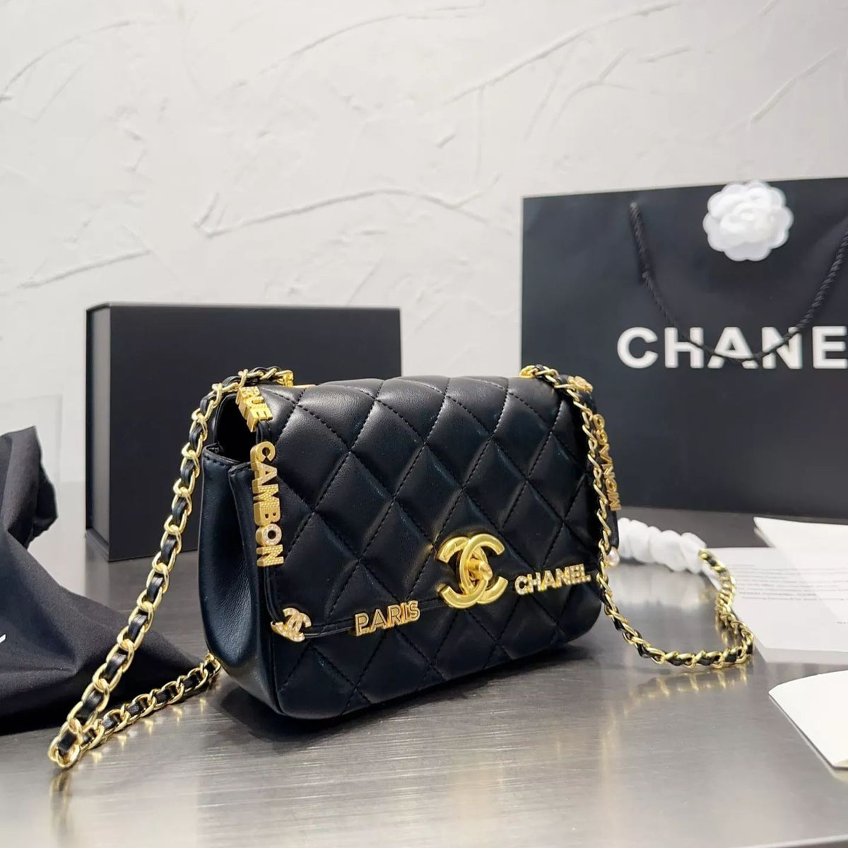 Lucky Charm Metal Monogram Leather Bag