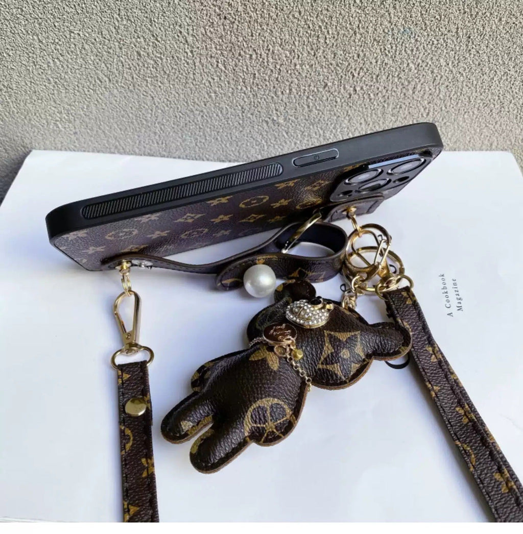Luxurious Leather Bear Wristband Case