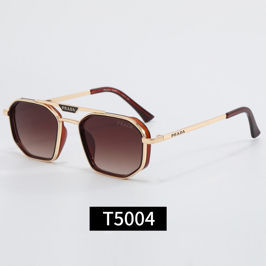 Classic Metal Frame Polygon Sunglasses Male Retro 5004
