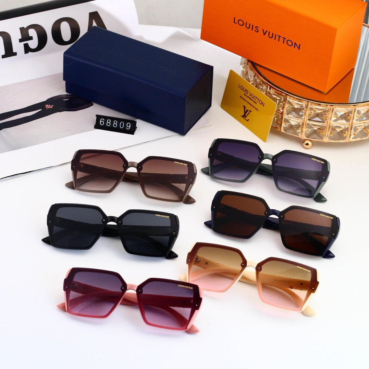 Vintage Metal Buckle Decorated Narrow Frame Sunglasses 68809