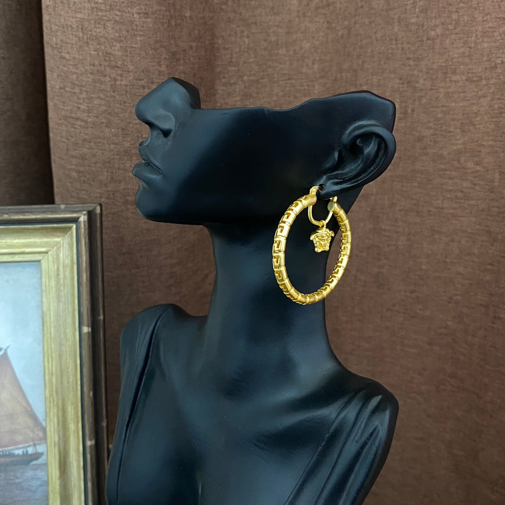 Hollow Medusa Hoop Earrings